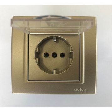 Çağatay Elektrik Ovivo Mina Titanyum Kapaklı Topraklı Priz Mekanizma