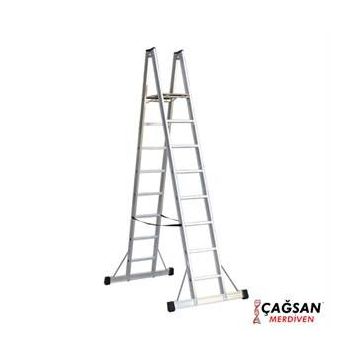 Çağsan 8+1 Basamaklı A Tipi Platformlu Alüminyum Merdiven