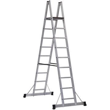 Çağsan 8+1 Basamaklı A Tipi Platformlu Alüminyum Merdiven