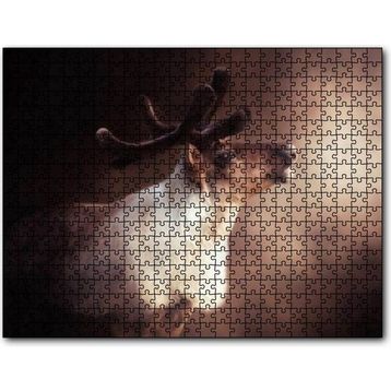 Caka Tablo Beyaz Kahve Rengi Geyik Görseli 1000 Parça Puzzle