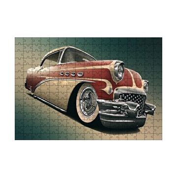 Cakapuzzle 1956 Buick Special Kırmızı Beyaz 120 Parça Ahşap Puzzle
