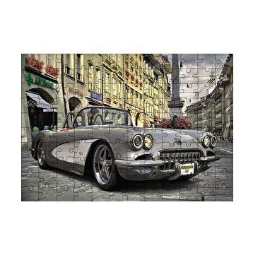Cakapuzzle 1958 Vintage Corvette Otomobil 120 Parça Ahşap Puzzle