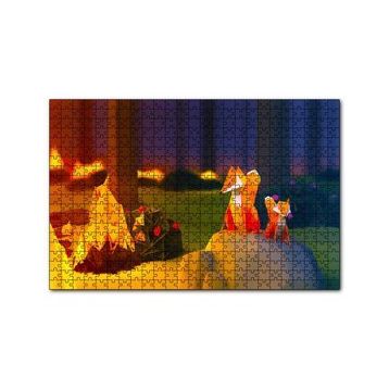 Cakapuzzle 2018 Soyut Sanat Tasarım Orman Tilki 120 Parça Ahşap Puzzle