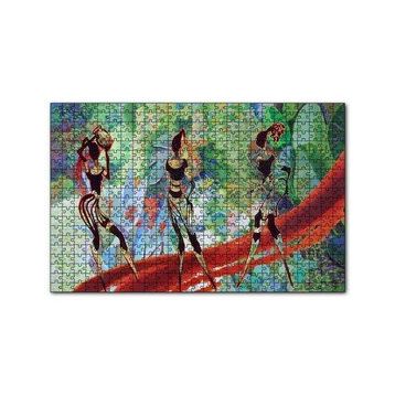 Cakapuzzle 3 Afrikalı Kadın Silüeti ve Renkler 120 Parça Ahşap Puzzle