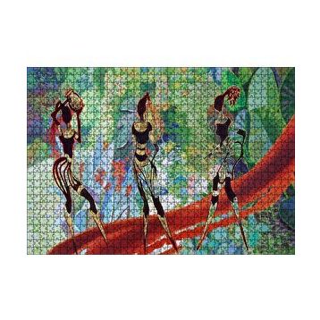 Cakapuzzle 3 Afrikalı Kadın Silüeti ve Renkler 120 Parça Ahşap Puzzle