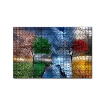 Cakapuzzle 4 Mevsim Bir Arada İllüstrasyon 120 Parça Ahşap Puzzle