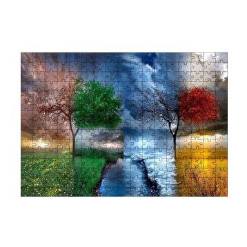 Cakapuzzle 4 Mevsim Bir Arada İllüstrasyon 120 Parça Ahşap Puzzle