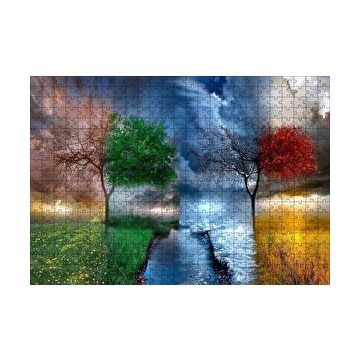 Cakapuzzle 4 Mevsim Bir Arada İllüstrasyon 120 Parça Ahşap Puzzle