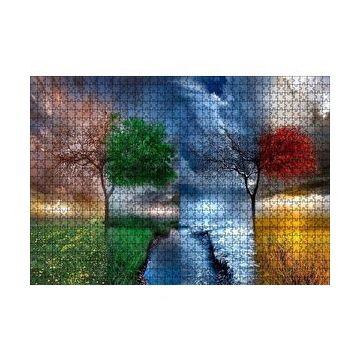 Cakapuzzle 4 Mevsim Bir Arada İllüstrasyon 120 Parça Ahşap Puzzle