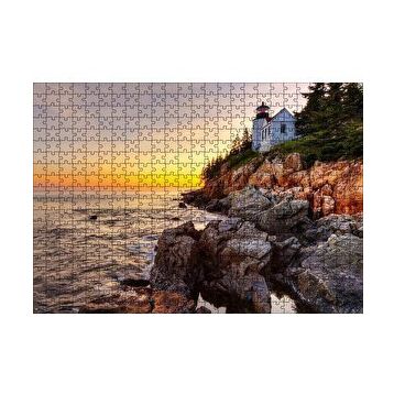 Cakapuzzle Acadia Milli Parkında Günbatımı ve Deniz 120 Parça Ahşap Puzzle