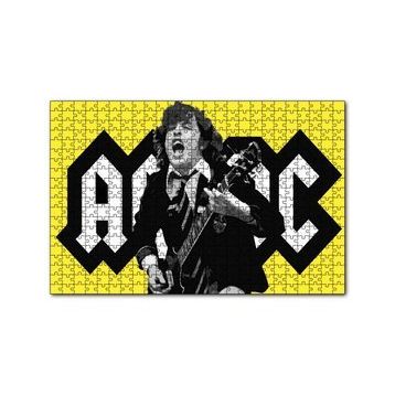 Cakapuzzle ACDC Angus Young Sarı Zemin 120 Parça Ahşap Puzzle