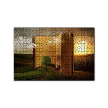 Cakapuzzle Açık Kitap ve Tabiat İllüstrasyon 120 Parça Ahşap Puzzle