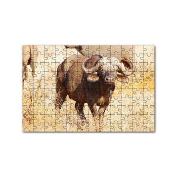 Cakapuzzle Afrika Bozkırında Bufalo ve Kuru Otlar 120 Parça Ahşap Puzzle