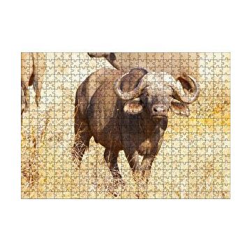 Cakapuzzle Afrika Bozkırında Bufalo ve Kuru Otlar 120 Parça Ahşap Puzzle