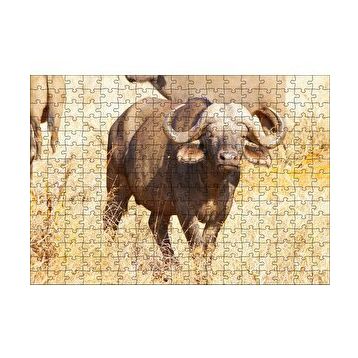Cakapuzzle Afrika Bozkırında Bufalo ve Kuru Otlar 120 Parça Ahşap Puzzle