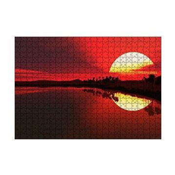 Cakapuzzle Afrika Günbatımında Palmiyeler ve Nil Nehri 120 Parça Ahşap Puzzle