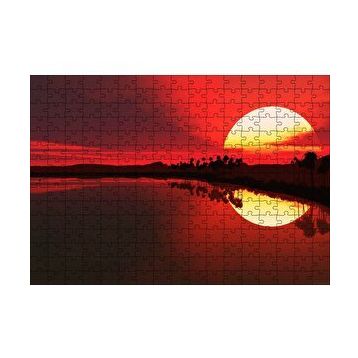 Cakapuzzle Afrika Günbatımında Palmiyeler ve Nil Nehri 120 Parça Ahşap Puzzle