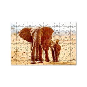 Cakapuzzle Afrika Savanada Anne Fil ve Yavrusu 120 Parça Ahşap Puzzle