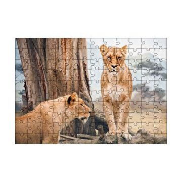 Cakapuzzle Afrika Savanında Dişi Aslan Görseli 120 Parça Ahşap Puzzle