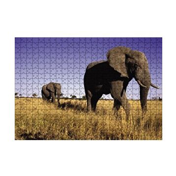 Cakapuzzle Afrikadaki İkili Filler 120 Parça Ahşap Puzzle