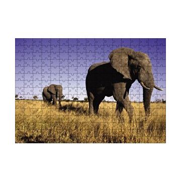 Cakapuzzle Afrikadaki İkili Filler 120 Parça Ahşap Puzzle