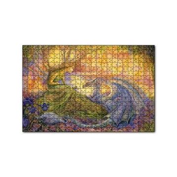 Cakapuzzle Ağaç Kız ve Ejderha Mistik Tablo 120 Parça Ahşap Puzzle