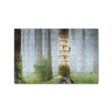 Cakapuzzle Ağaçkakan ve Antik Roma Sütun Benzetmesi 120 Parça Ahşap Puzzle