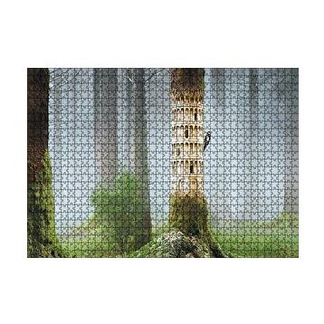 Cakapuzzle Ağaçkakan ve Antik Roma Sütun Benzetmesi 120 Parça Ahşap Puzzle