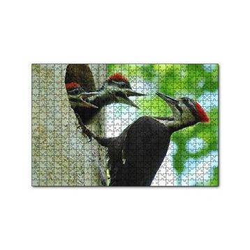 Cakapuzzle Ağaçkakan ve Yuvada Aç Yavruları 120 Parça Ahşap Puzzle