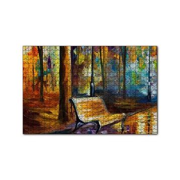 Cakapuzzle Ağaçlar Altındaki Boş Bank Yağlıboya 120 Parça Ahşap Puzzle