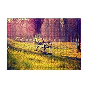 Cakapuzzle Ağaçlar Bank Doğa Huzur 120 Parça Ahşap Puzzle