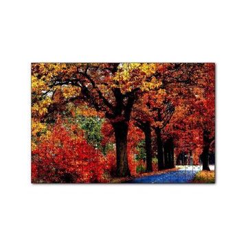 Cakapuzzle Ağaçlı Yol ve Sonbahar Yaprakları 120 Parça Ahşap Puzzle