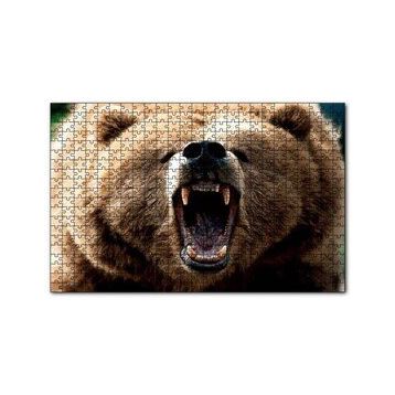 Cakapuzzle Agresif Boz Ayı Yakın Çekim 120 Parça Ahşap Puzzle