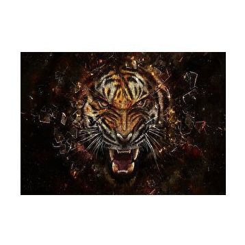 Cakapuzzle Agresif Kaplan ve Kırılan Cam 120 Parça Ahşap Puzzle
