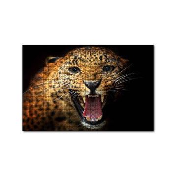 Cakapuzzle Agresif Leopar Siyah Zemin 120 Parça Ahşap Puzzle
