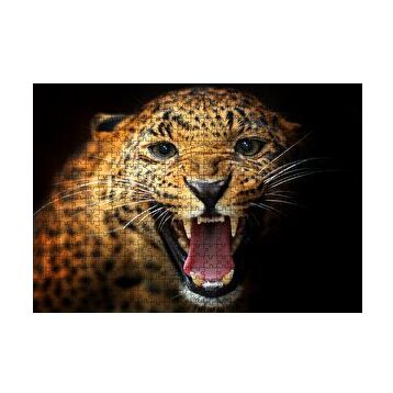 Cakapuzzle Agresif Leopar Siyah Zemin 120 Parça Ahşap Puzzle