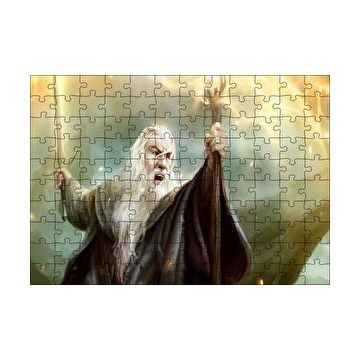 Cakapuzzle Ak Sakallı Gandalf Kılıcı ve Asası 120 Parça Ahşap Puzzle
