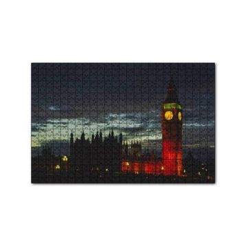 Cakapuzzle Akşam Karanlığında Big Ben Saat Kulesi 120 Parça Ahşap Puzzle