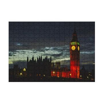 Cakapuzzle Akşam Karanlığında Big Ben Saat Kulesi 120 Parça Ahşap Puzzle