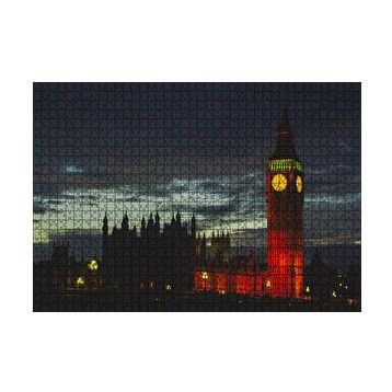 Cakapuzzle Akşam Karanlığında Big Ben Saat Kulesi 120 Parça Ahşap Puzzle