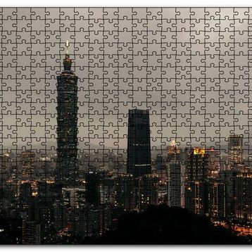 Cakapuzzle Akşamüzeri Şehir Işıkları ve Gökdelenler Mdf 120 Parça Puzzle