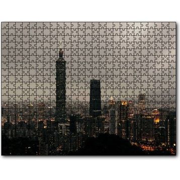 Cakapuzzle Akşamüzeri Şehir Işıkları ve Gökdelenler Mdf 120 Parça Puzzle