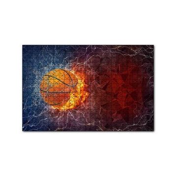 Cakapuzzle Alev Buz Basketbol Topu 120 Parça Ahşap Puzzle