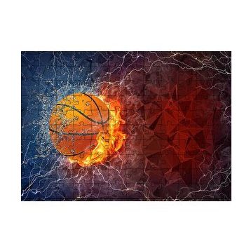 Cakapuzzle Alev Buz Basketbol Topu 120 Parça Ahşap Puzzle