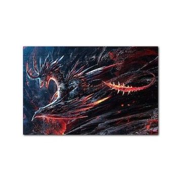 Cakapuzzle Alevden Yapılmış Ürkütücü Ejderha 120 Parça Ahşap Puzzle