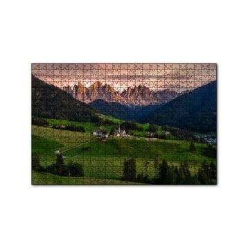 Cakapuzzle Alplerdeki Kasaba ve Çıplak Zirveler 120 Parça Ahşap Puzzle