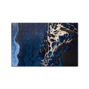 Cakapuzzle Altın Damarlı Lacivert Siyah Doku 120 Parça Ahşap Puzzle