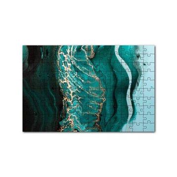 Cakapuzzle Altın Damarlı Yeşil Doku 120 Parça Ahşap Puzzle
