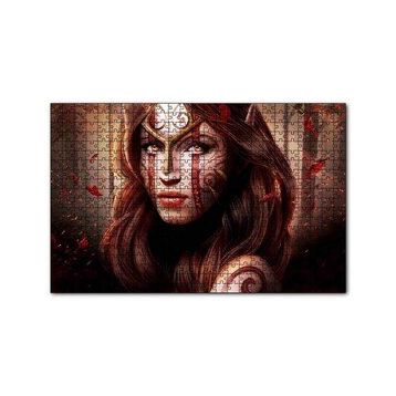 Cakapuzzle Amazon Savaşçı Kadını ve Orman 120 Parça Ahşap Puzzle