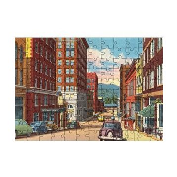 Cakapuzzle Amerikada 1930lar Sokak Manzarası 120 Parça Ahşap Puzzle
